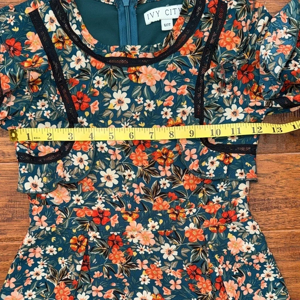 Ivy City Co Mini Naomi Floral Dress with Puff Ruffle Sleeves, 6/7